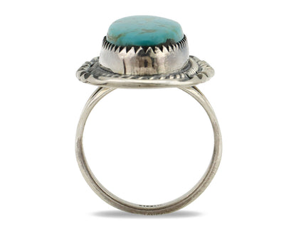 Navajo Ring 925 Silver Natural Blue Turquoise Native American Artist C.80's