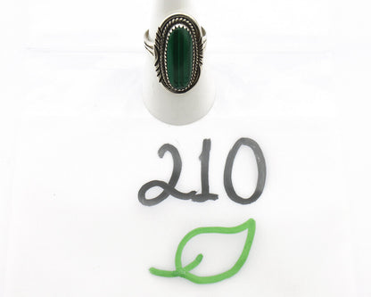 Navajo Ring 925 Silver Natural Malachite Artist Signed William Denetdale C80s