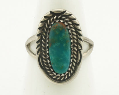 Navajo Ring .925 Silver Natural Turquoise Native American Artist C.1980's
