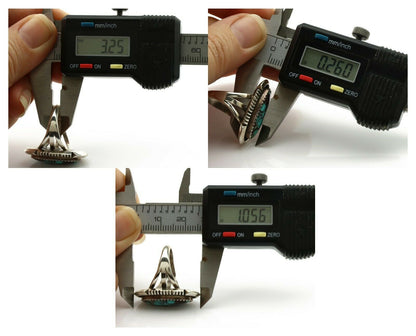 Navajo Ring .925 Silver Spiderweb Turquoise Artist Signed B C.1980's