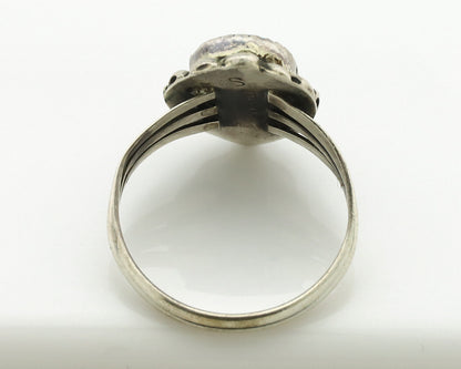 Navajo Ring .925 Silver Sleeping Beauty Turquoise Signed Sylvia Chee C.80's
