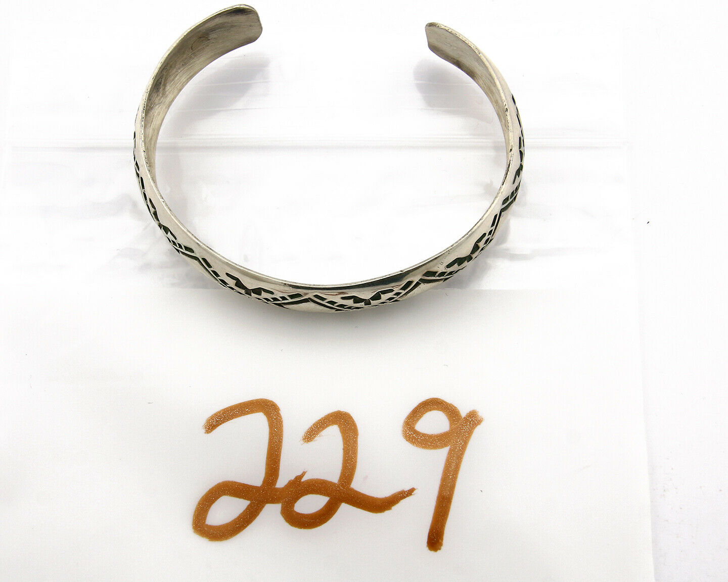 Navajo Bracelet .925 Silver Hand Stamped Artist Signed Tracy C.80's