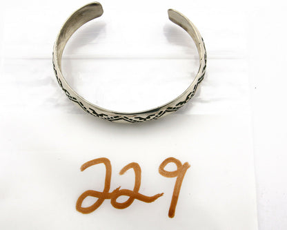 Navajo Bracelet .925 Silver Hand Stamped Artist Signed Tracy C.80's