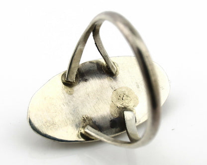 Navajo Ring .925 Silver Sleeping Beauty Turquoise Artist Signed P C80s