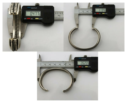 Navajo Handmade Bracelet .925 SOLID Silver Native Artist Signed Tahe Circa 1980s