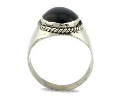 Navajo Ring .925 Silver Handmade Black Onyx Native American Artist C.80's
