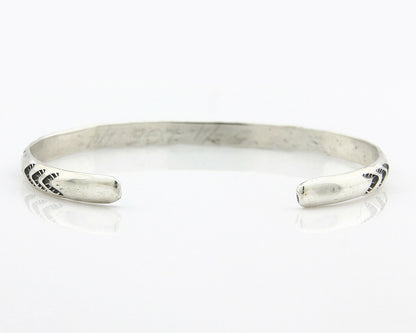 Navajo Bracelet .925 Silver Hand Stamped Arrow Head Artist I Montoya C.80's