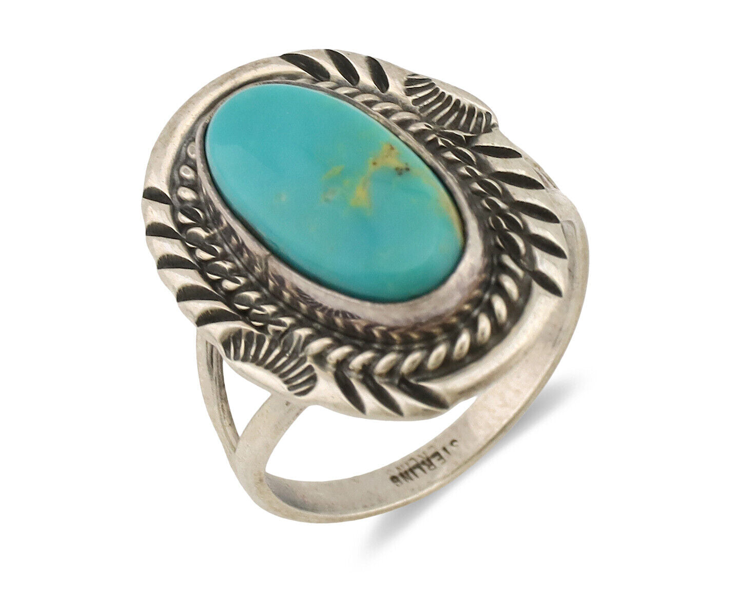 Navajo Ring .925 Silver Turquoise Mountain Native American Artist C.1980's