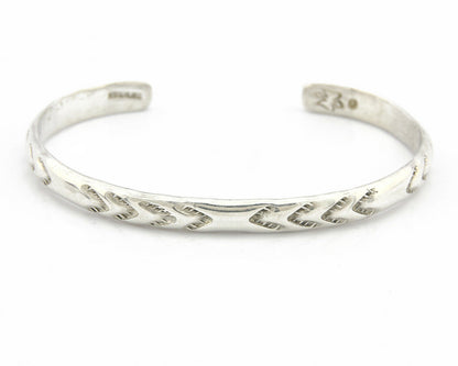 Navajo Bracelet .925 Silver Hand Stamped Arrow Head Artist Montoya C.80's