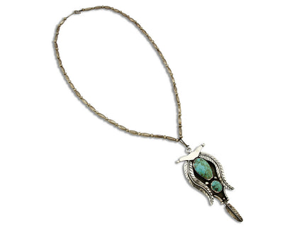 Old Pawn Navajo George Jones Natural Mined Turquoise .925 Silver Cuff