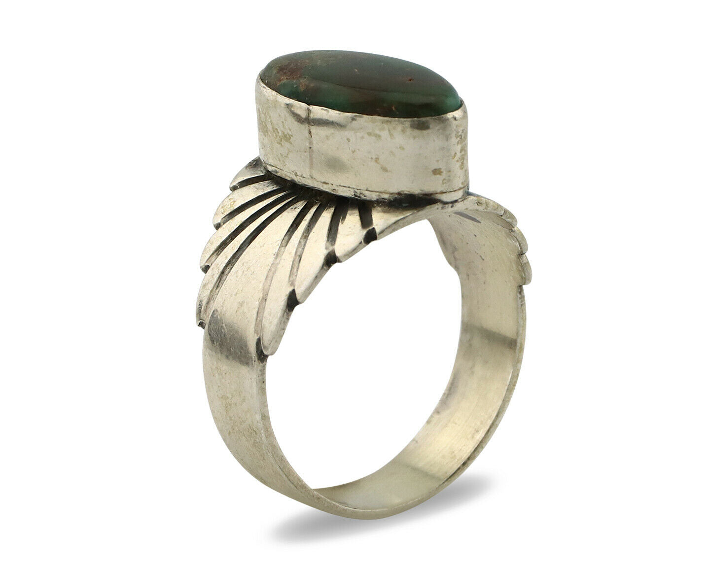 Navajo Ring .925 Silver Royston Turquoise Artist Signed Apache C.80's