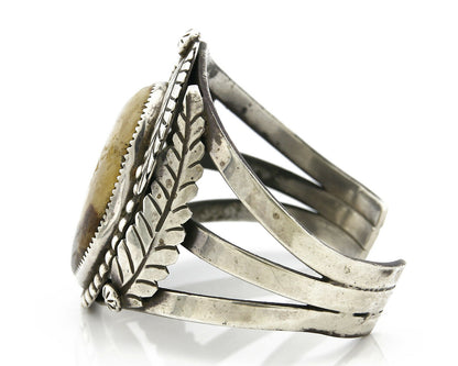 Navajo Bracelet .925 Silver Natural Agate Handmade Native C.80's