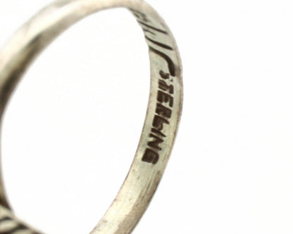 Navajo Ring .925 Silver Blue Turquoise Native American Artist C.1980's