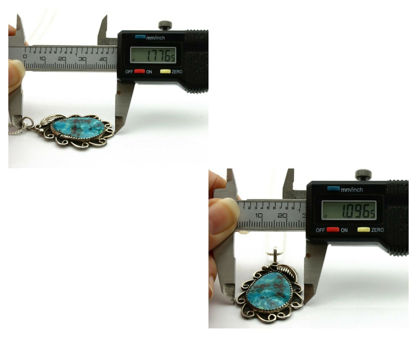 Navajo Necklace .925 Silver Nevada Turquoise Signed JR C.1980's