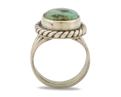Navajo Ring .925 Silver Natural Kingman Turquoise Native American Artist C.1980s