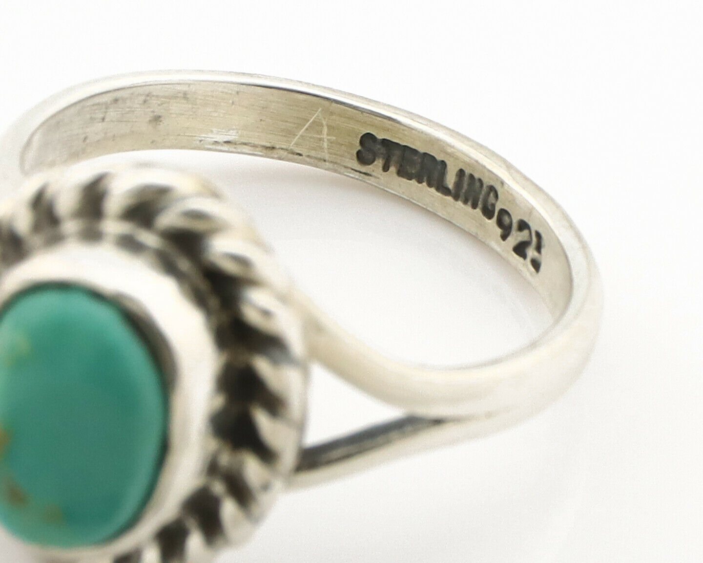 Navajo Ring .925 Silver Kingman Turquoise Artist Signed Gecko C.90's