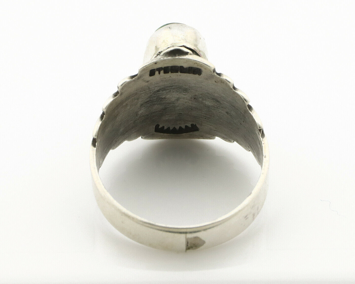 Navajo Ring .925 Silver Blue Green Arizona Turquoise Artist Signed Apache C.80's