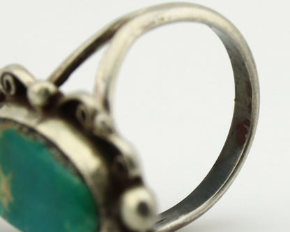 Navajo Ring .925 Silver Green Turquoise Artist Signed Billy Eagle C.90's