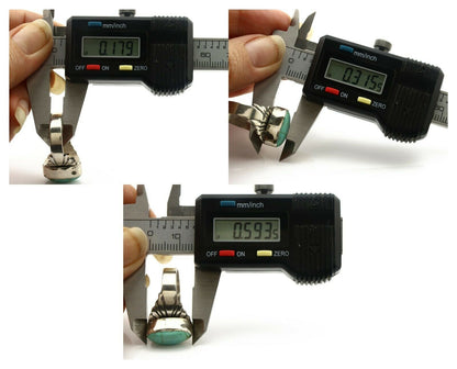 Navajo Ring .925 Silver Kingman Turquoise Artist Signed Apache C.80's