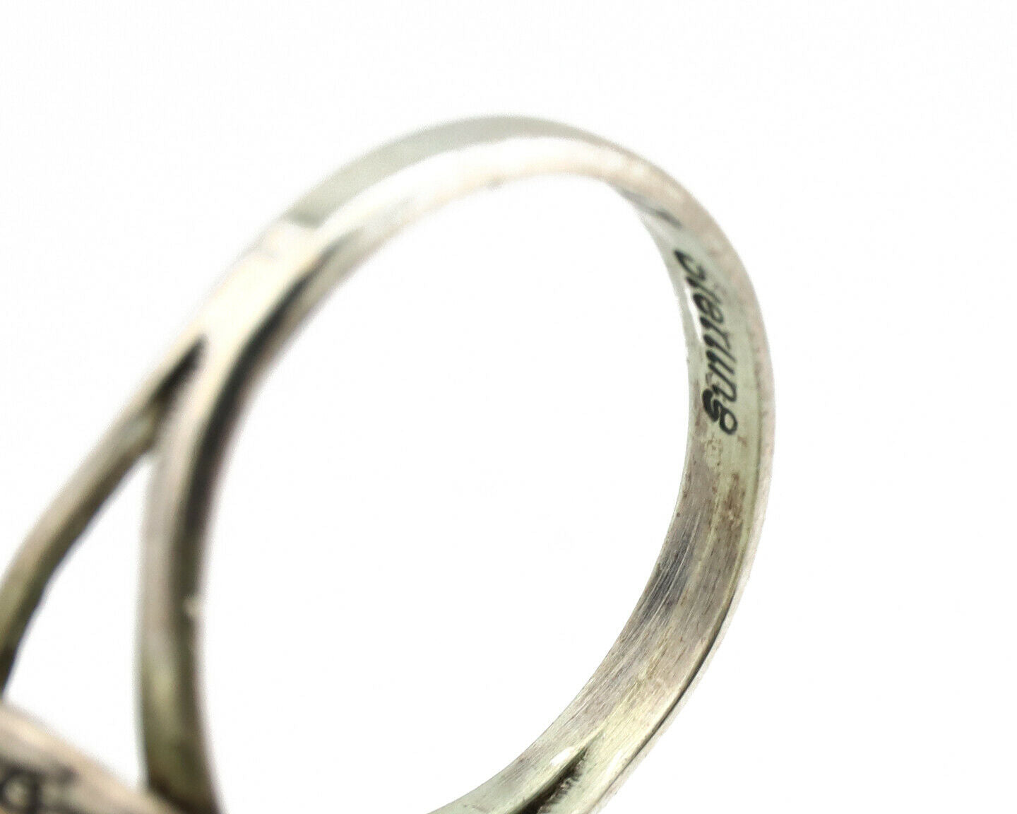 Navajo Ring .925 Silver Nevada Turquoise Native American Artist C.1980's