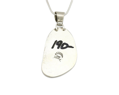 Navajo Kingman Turquoise Pendant .925 Silver Artist Signed Sunrise C.80's