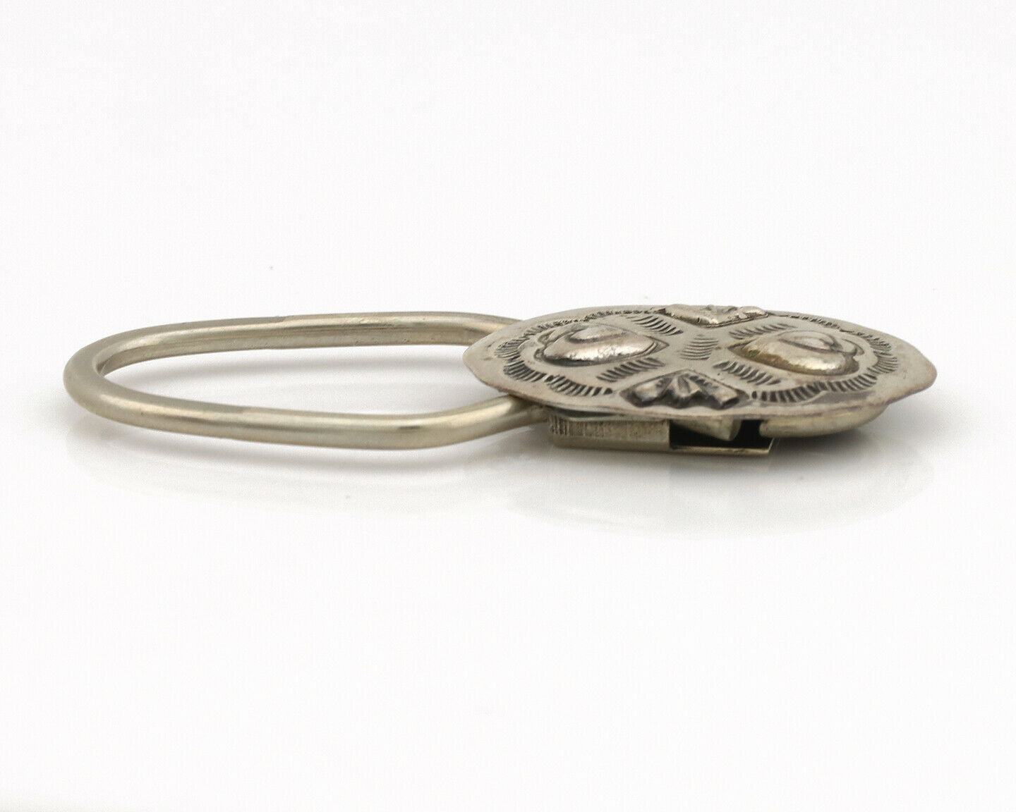 Navajo Key Chain .925 Silver Hand Stamped Native American Artist C.80s