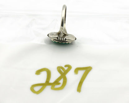 Navajo Ring .925 Silver Kingman Turquoise Handmade Native American Artist C.80's