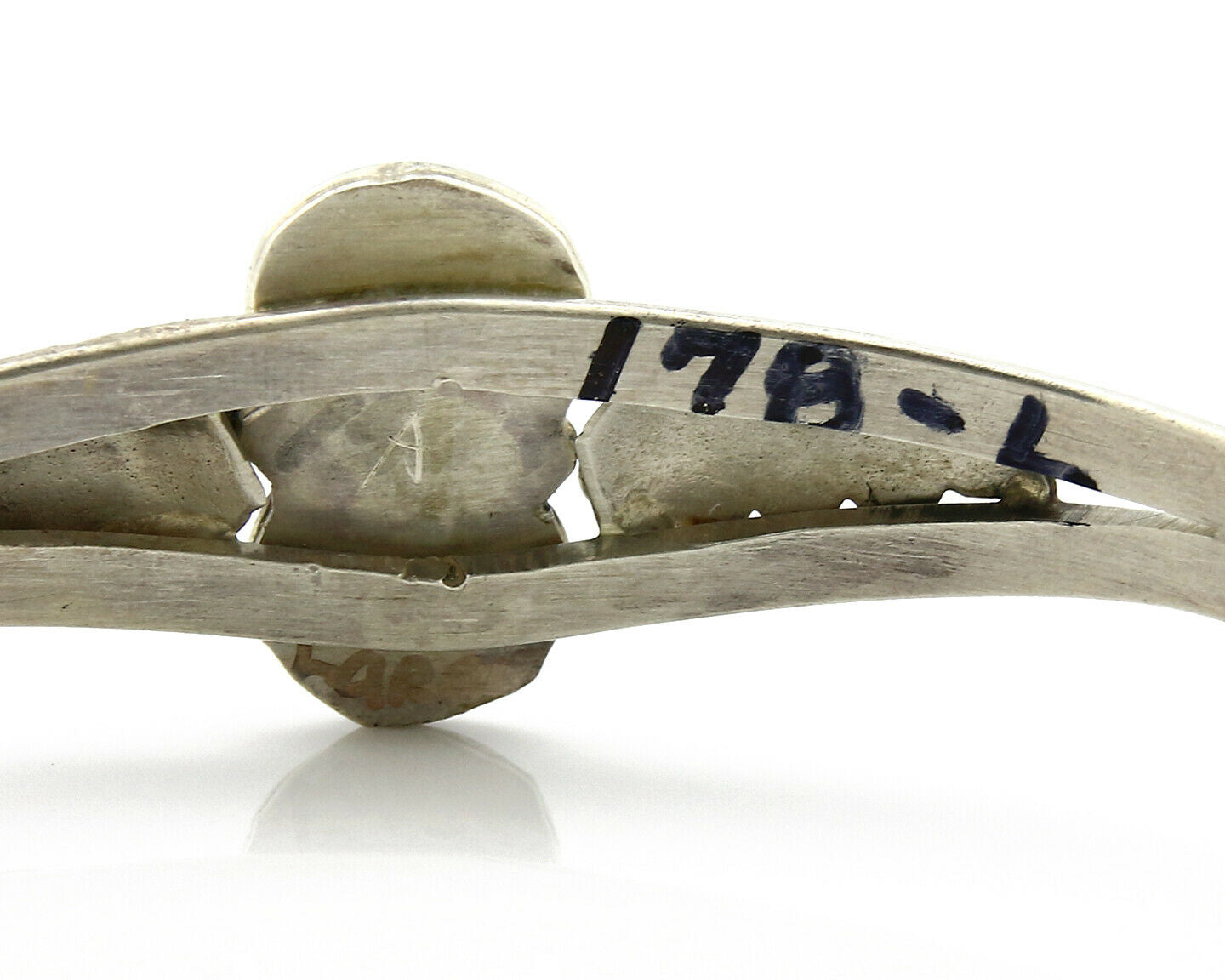 Navajo Bracelet .925 Silver Sleeping Beauty Turquoise Native C.80's