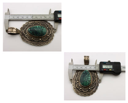 Navajo Necklace 925 Silver Variscite Turquoise Artist Signed Art Tafoya