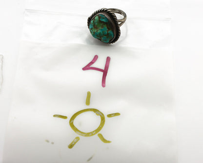 Navajo Ring 925 Silver Seafoam Turquoise Native American Artist C.1980's
