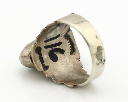 Navajo Ring .925 Silver Kingman Turquoise Artist Signed Apache C.80's