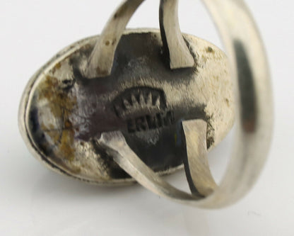 Navajo Ring .925 Silver Natural Mined Turquoise Native Artist Signed C.80's