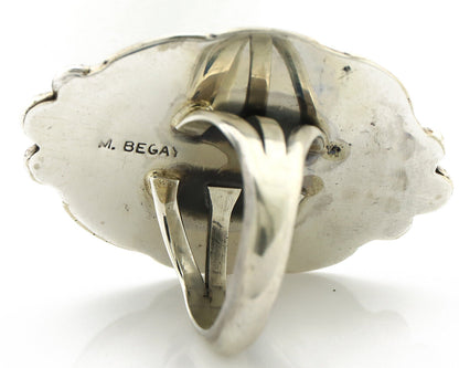 Navajo Ring 925 Silver Turquoise Mountain Artist Signed M Begay C.80's
