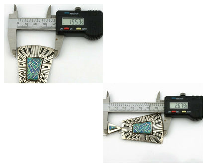 Navajo Handmade Pendant .925 Silver Black Opal Artist Signed Sun C.80's