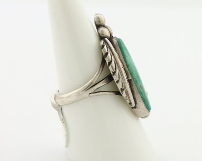 Navajo Ring .925 Silver Blue Gem Turquoise Artist Signed C.80's