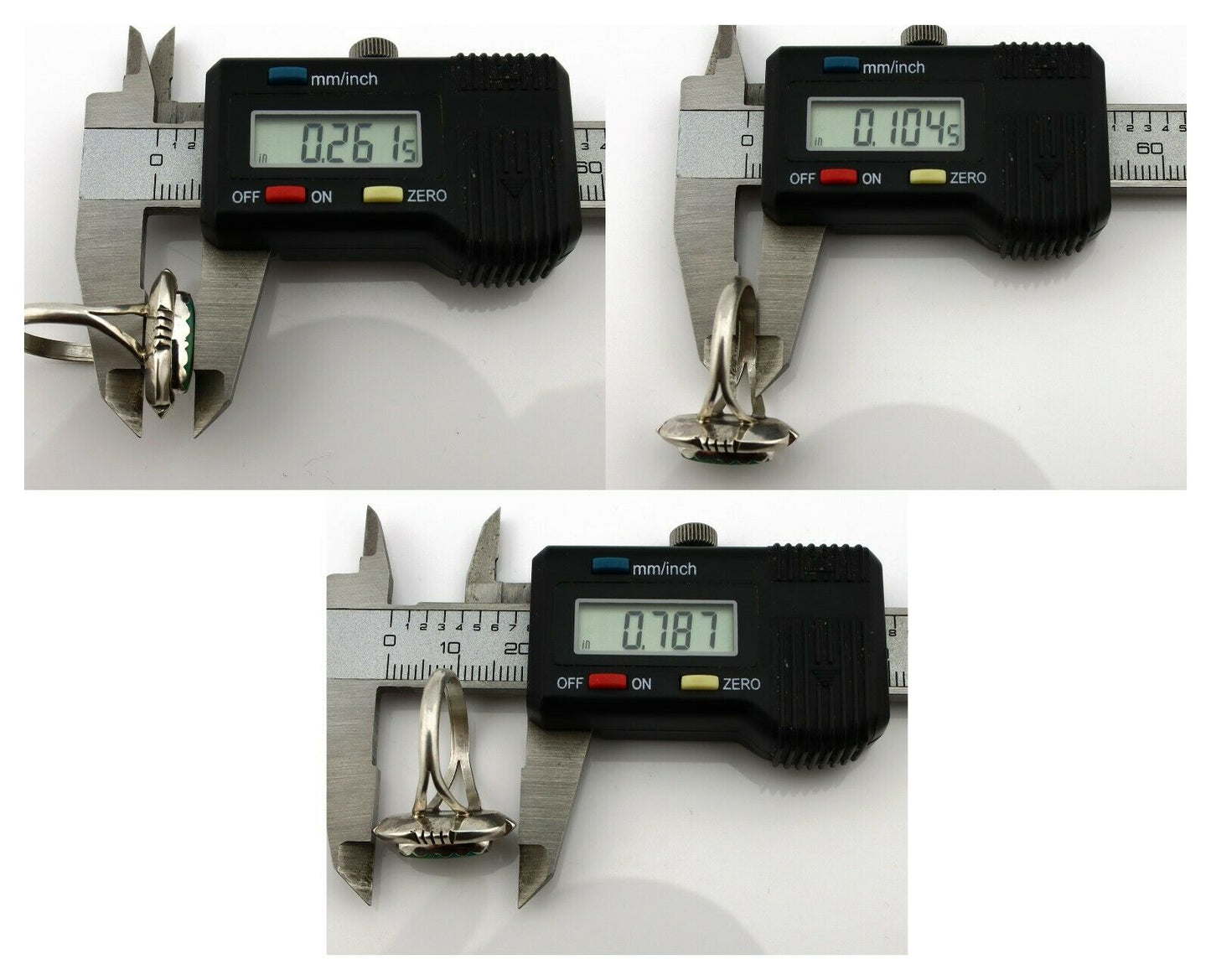 Navajo Ring .925 Silver Royston Turquoise Handmade Native American C.80's