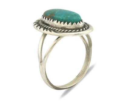 Navajo Ring .925 Silver Natural Turquoise Native American Artist C.1980's