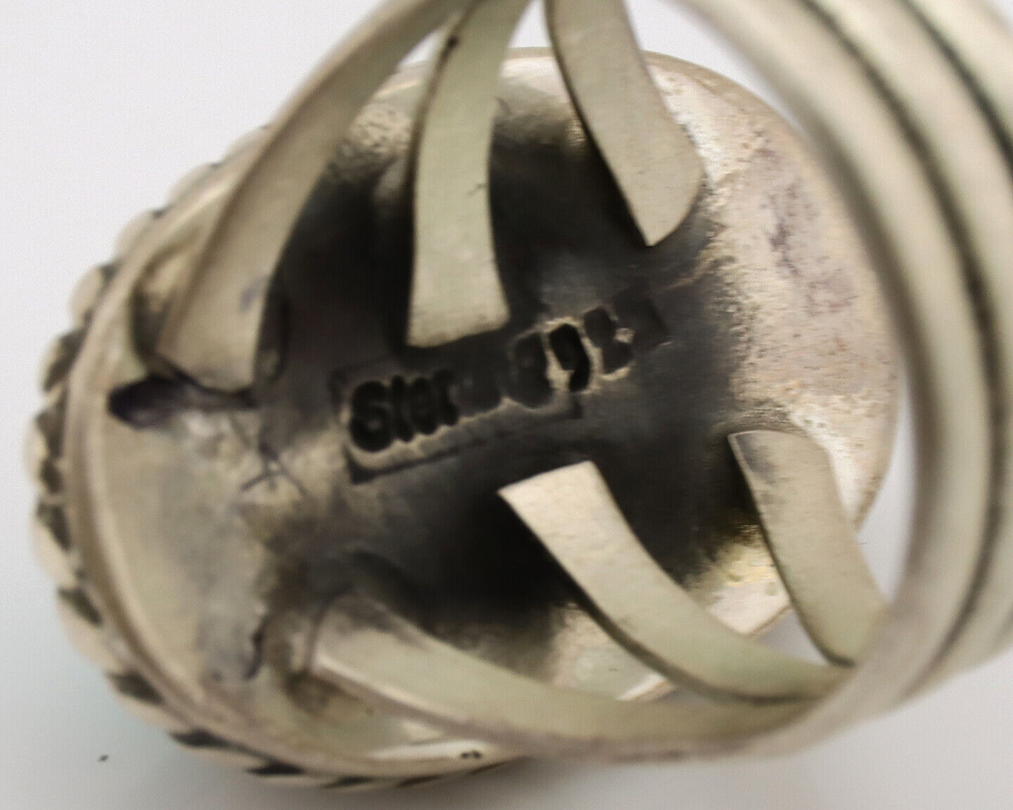 Navajo Ring .925 Silver Natural Kingman Turquoise Native American Artist C.1980s