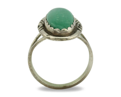 Navajo Ring .925 Silver Kingman Turquoise Native American Artist C.1980's