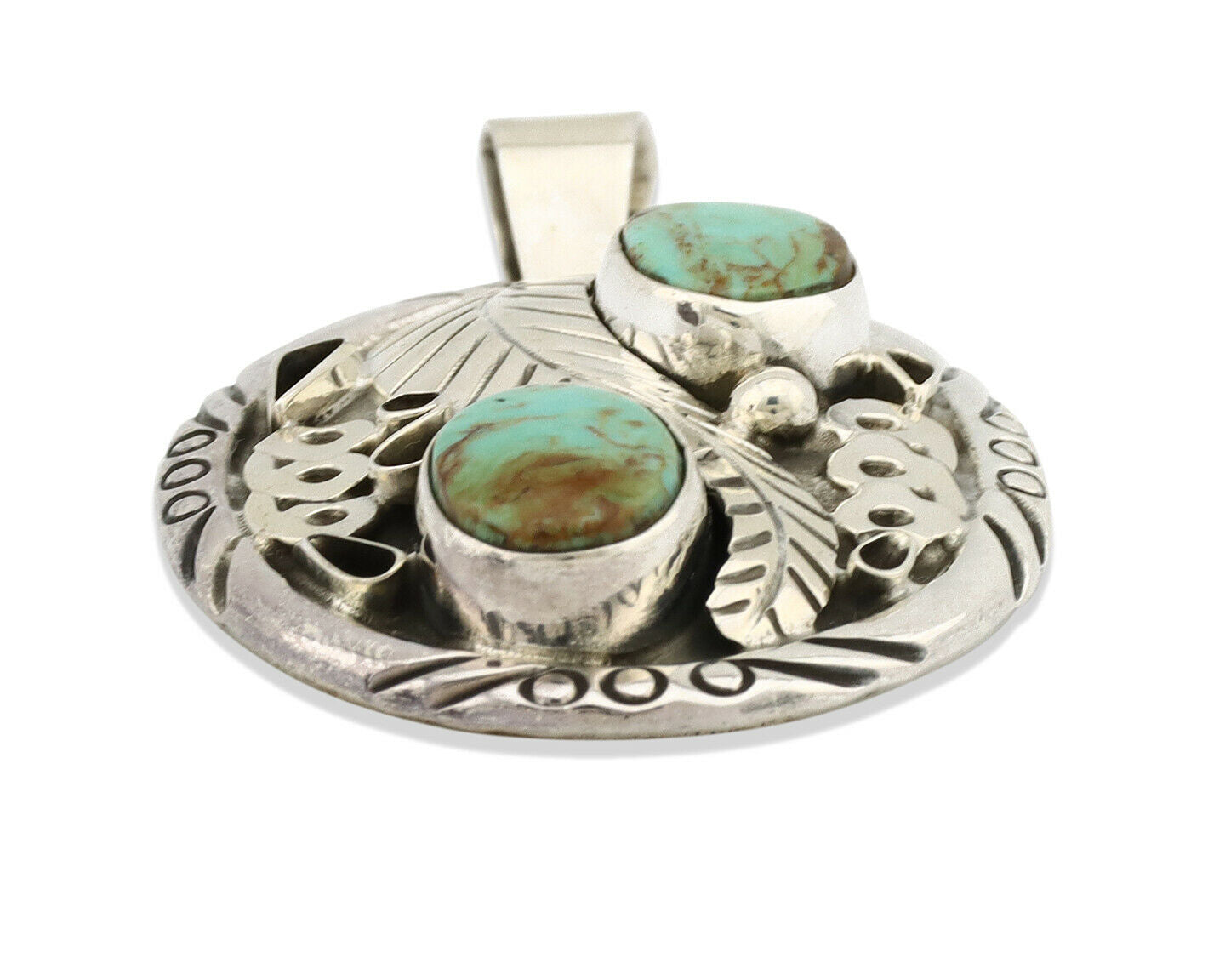 Navajo Necklace .925 Silver Kingman Turquoise Native American C.80's