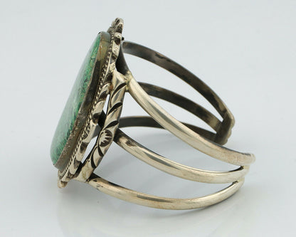 Navajo Bracelet 925 Silver Gem Grade Natural Azurite Native American Artist C80s