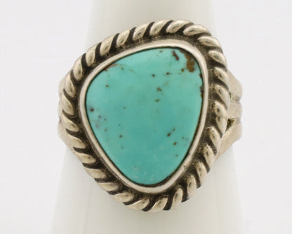 Navajo Ring .925 Silver Natural Kingman Turquoise Native American Artist C.80's