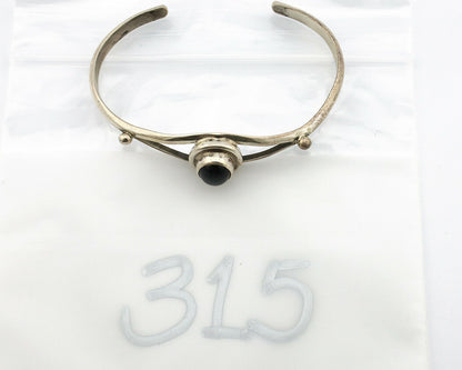 Navajo Bracelet .925 Silver Natural Black Onyx Native American Artist C.90's