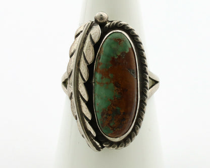 Navajo Ring .925 Silver Manassas Turquoise Signed Native Artist C.80's