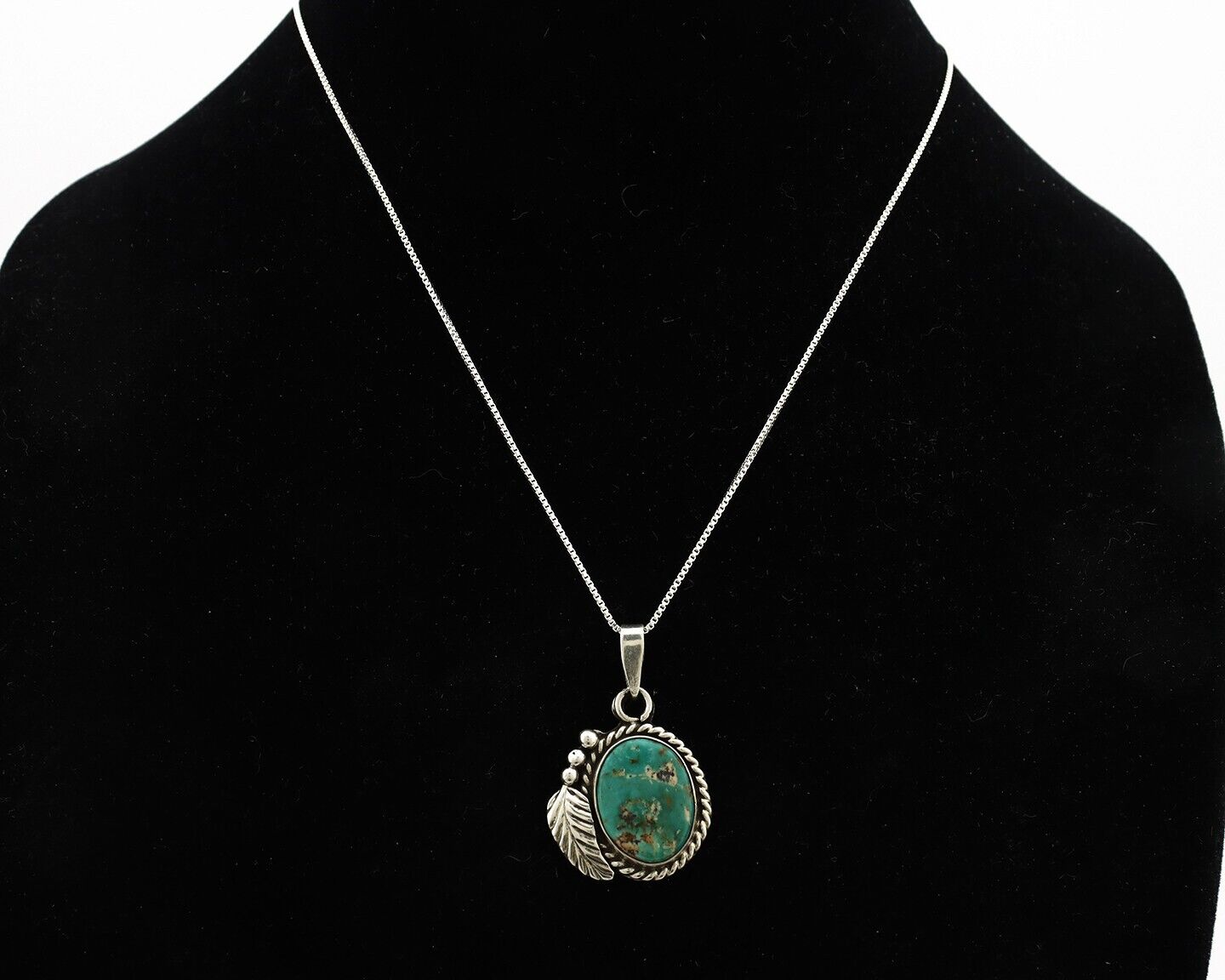 Navajo Necklace 925 Silver Arizona Turquoise Native American Artist Signed C80's