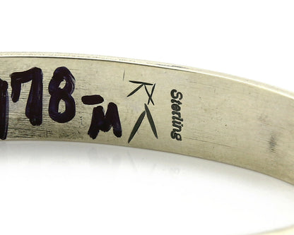Navajo Bracelet .925 SOLID Silver Signed Artist RC Overlay Design C.90's