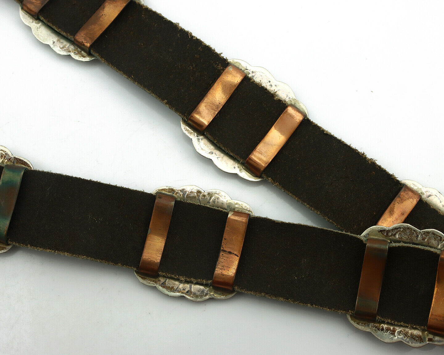 Navajo Concho Belt .925 Silver Hand Stamped Signed Marcella James C.80's