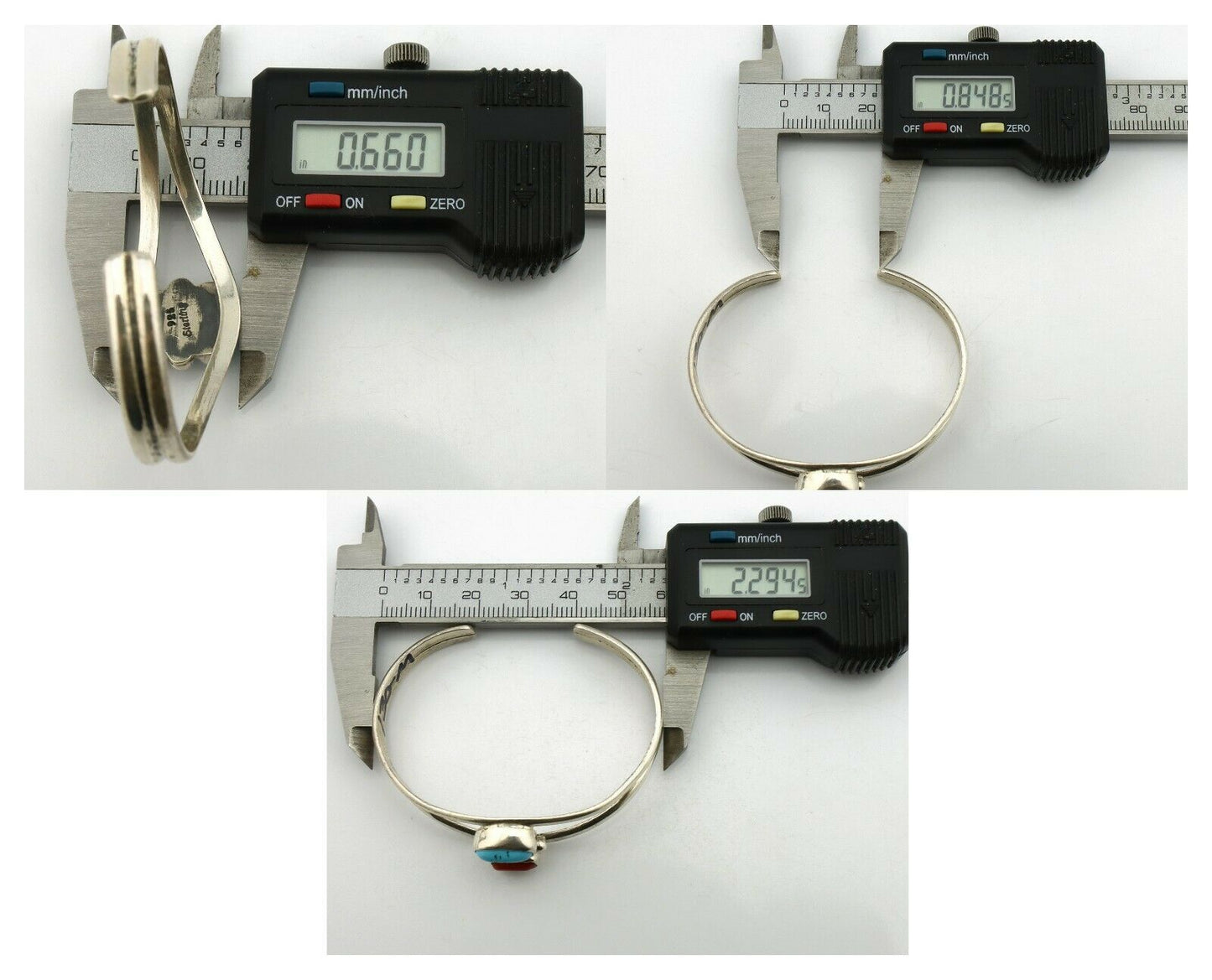 Navajo Bracelet .925 Silver Coral & Turquoise Artist Native American Artist C.90