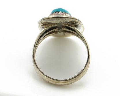 Navajo Ring 925 Silver Turquoise Mountain Artist Signed M Begay C.80's