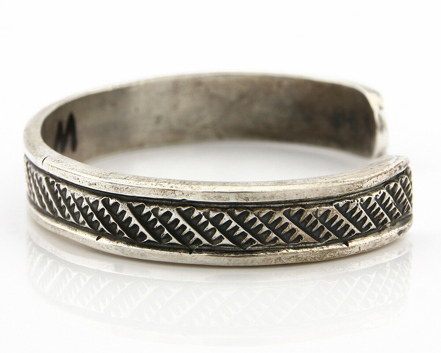 Navajo Bracelet SOLID .925 Silver Handmade Cuff Artist Douglas Etsitty C.80's